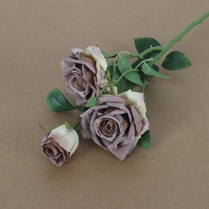 Künstliche Rosen in Ölmalerei-Optik, 54cm, realistisch, für Hochzeiten, Dekoration, Fotografie, 2er Set