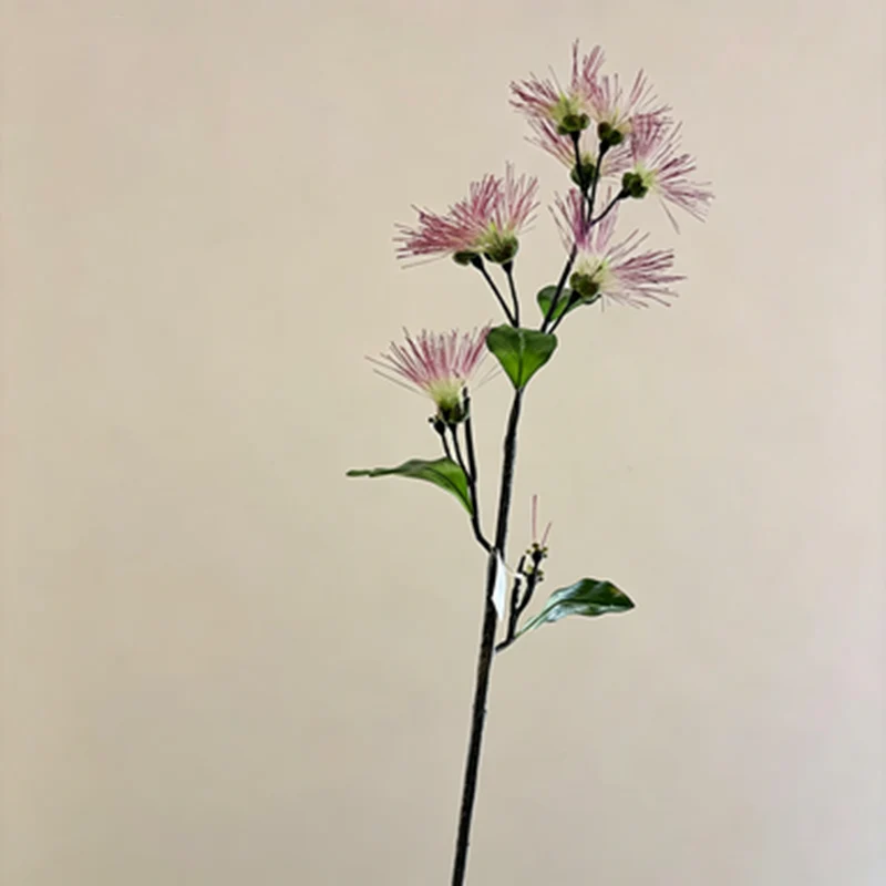 Kunstblume Seidenbaum 97 cm, Täuschend Echter Albizia Zweig in Pompom-Optik, Langlebige Seidenakazie für Bodenvase, Hochzeit, Gastronomie & Floristik