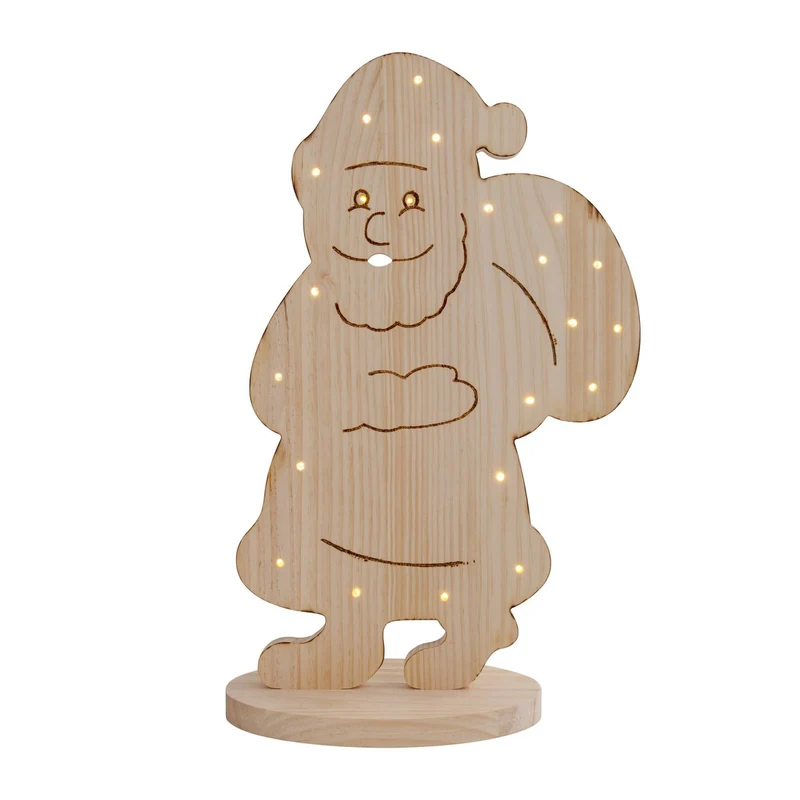 LED-Holz-Dekofigur „Santa" für außen