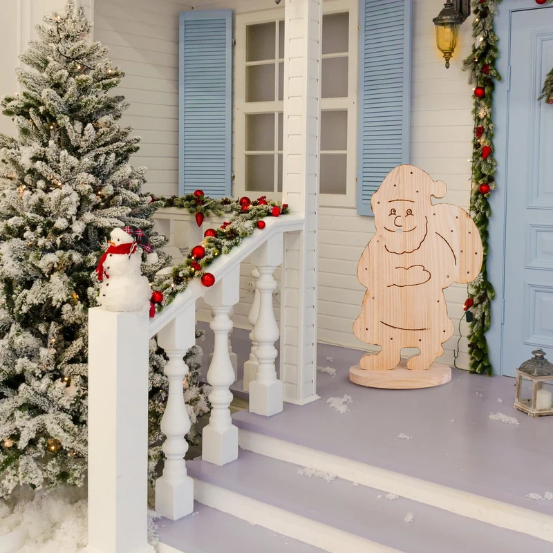 LED-Holz-Dekofigur „Santa" für außen