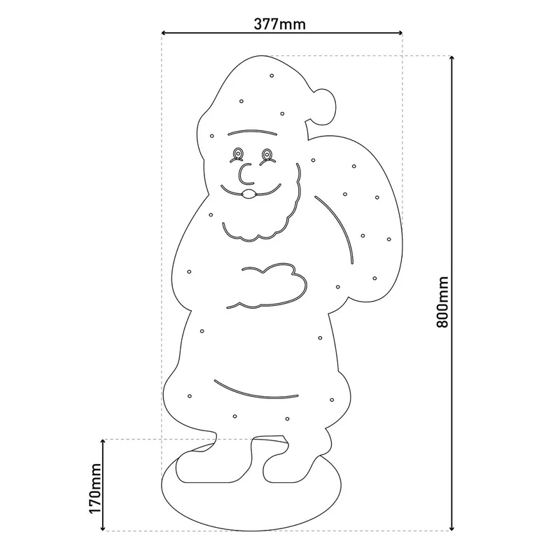 LED-Holz-Dekofigur „Santa" für außen
