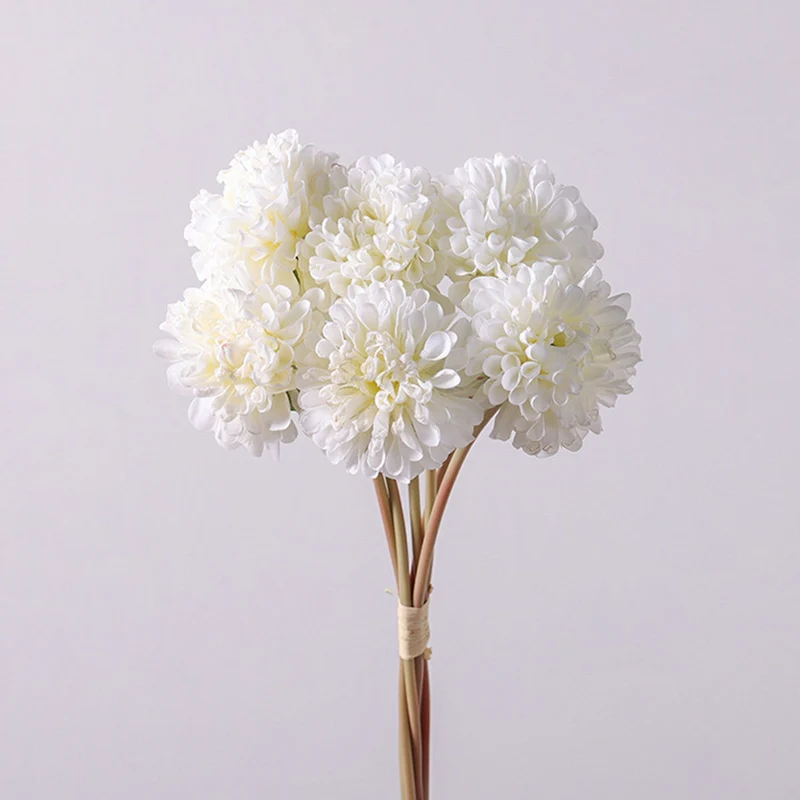 Chrysanthemen Kunstblumen Strauss, 40 cm Seidenblumen Bouquet, Hochwertige Deko Blumen für Vase, Landhausstil, Hochzeit