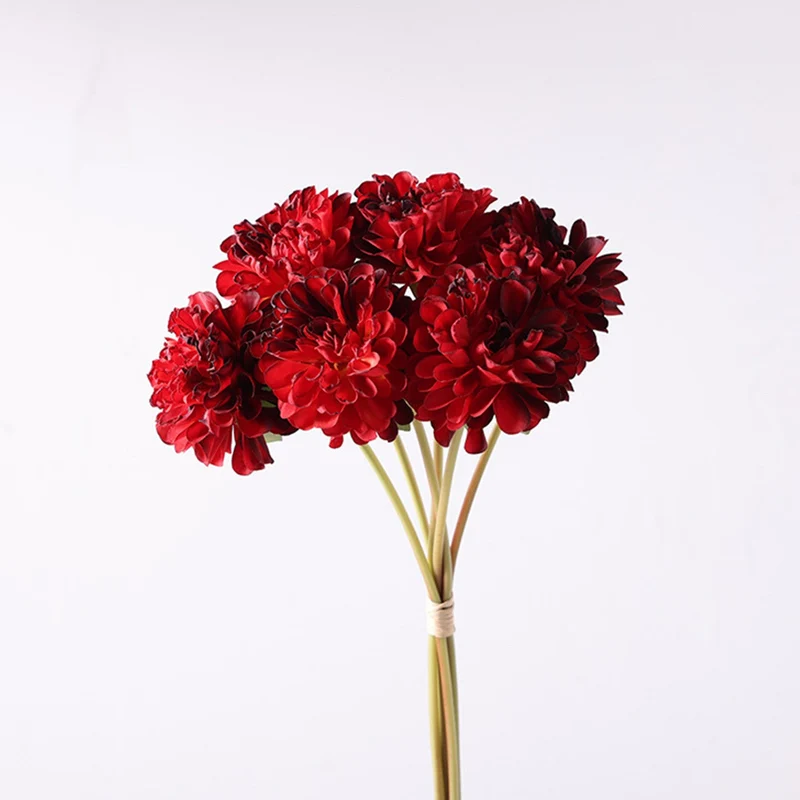 Chrysanthemen Kunstblumen Strauss, 40 cm Seidenblumen Bouquet, Hochwertige Deko Blumen für Vase, Landhausstil, Hochzeit