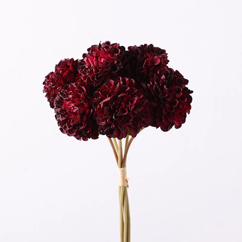 Chrysanthemen Kunstblumen Strauss, 40 cm Seidenblumen Bouquet, Hochwertige Deko Blumen für Vase, Landhausstil, Hochzeit