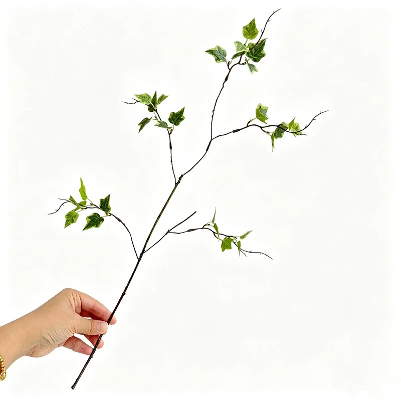 Künstliche Efeu-Zweige 58 cm, realistische Optik, grün/grau/gelb/rot, ideal für Hochzeiten, Cafés, Wohnräume, Dekoration