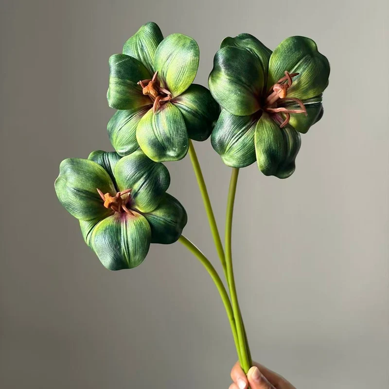 Künstliche Tulpen 3er-Bund, 50 cm, Offen Blühend, Täuschend Echt, Real Touch Haptik für Vase, Hochzeitsdeko, Floristik & Gastronomie