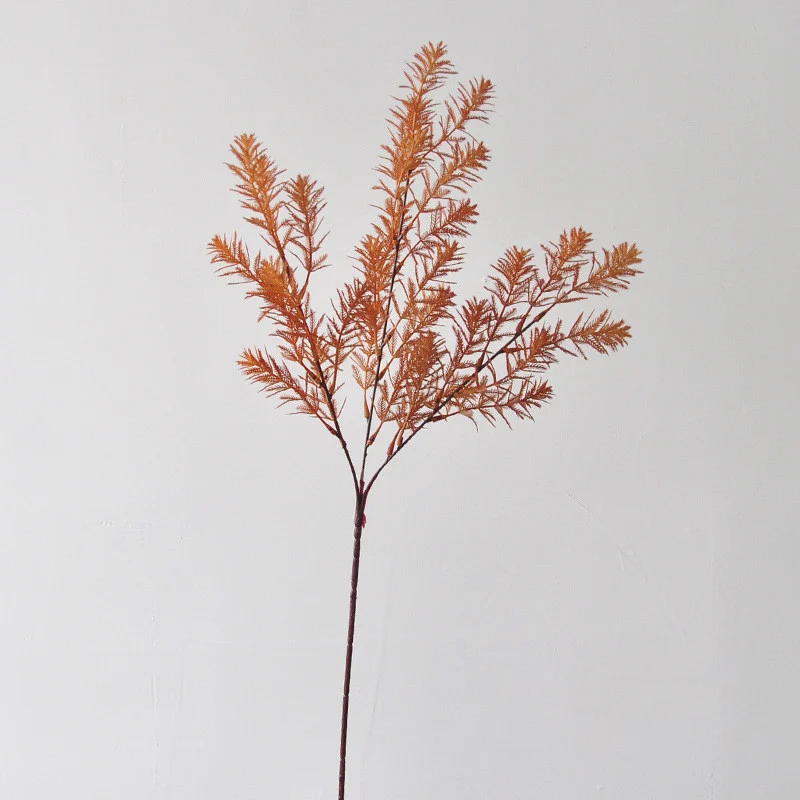 Künstlicher Araukarienzweig 68 cm, Herbstliche Kunstpflanze, Täuschend echter Dekozweig für Vase, Hochzeit, Floristik, Grabschmuck
