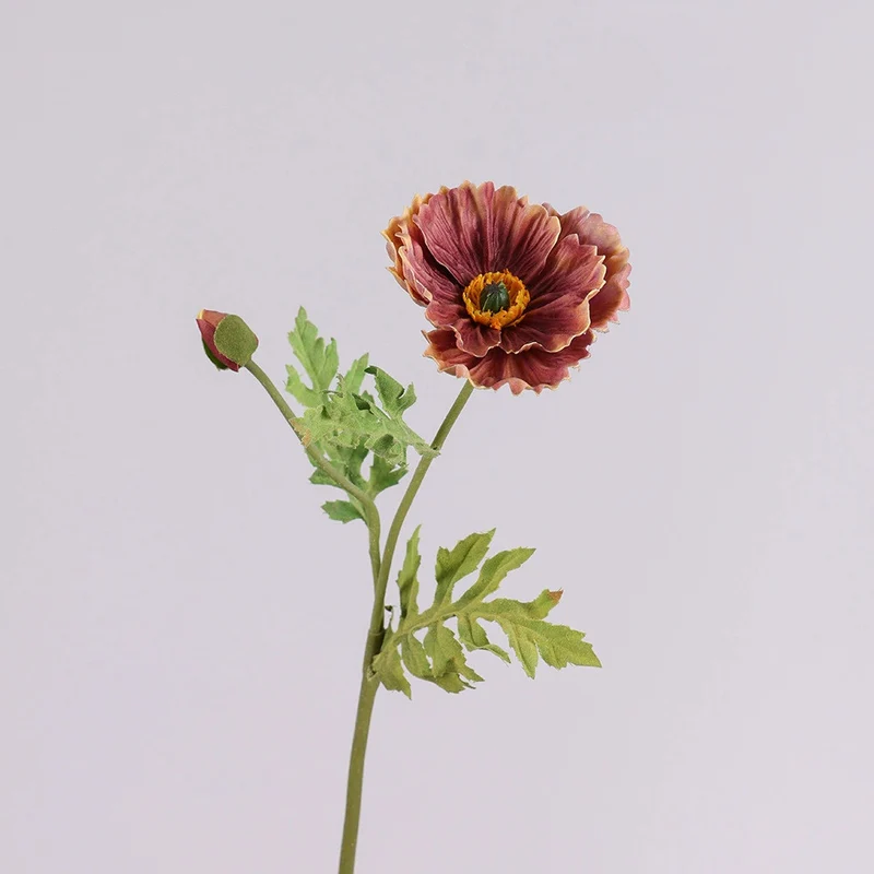 Künstliche Mohnblume 60 cm, Täuschend Echte Seidenblume mit Realistischer Haptik, Dekoblume für Vase, Hochzeit, Gestecke & Gewerbe, 9 Farben