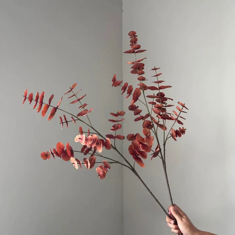 Eukalyptuszweig künstlich 90cm, täuschend echt, hochwertiger Dekozweig für Vase, Hochzeit & Floristik, langlebige Kunstpflanze