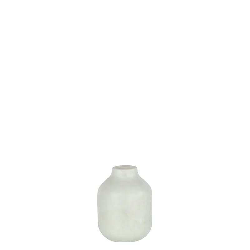 Vase Flasche Marmor, Stein Weiß, groß, Ø 11 cm