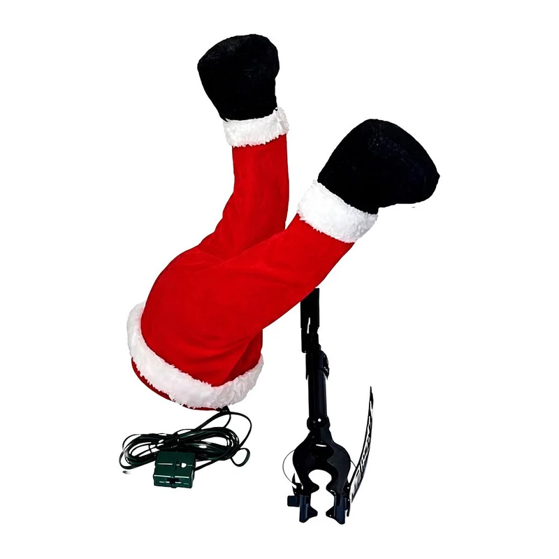 Weihnachtsmann-Beine aus rotem Kunststoff
