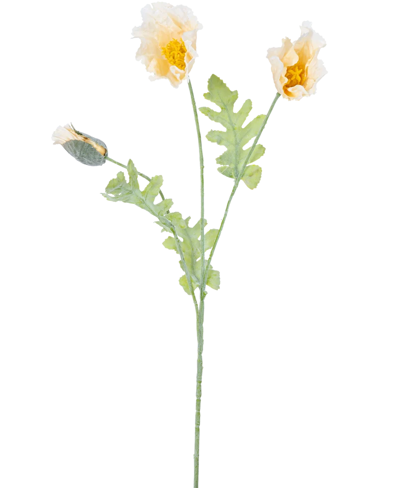 Künstliche Blume Mohn 73 cm creme