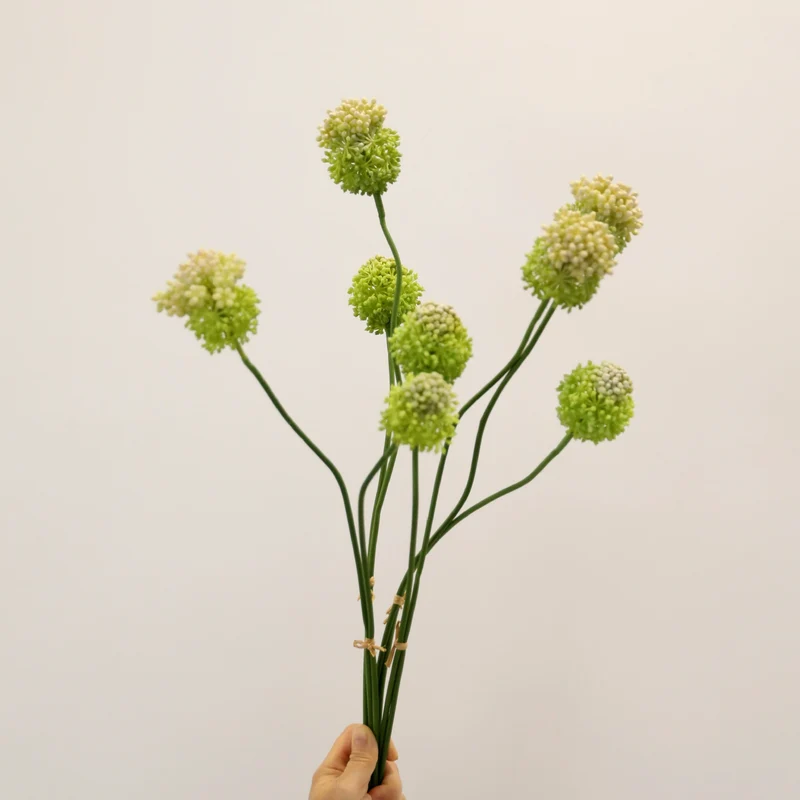 Allium Kunstblume 2er Set, 70cm Zierlauch Stiel, Naturgetreue Pusteblume, Hochwertige Kunstpflanze für Vase, Hochzeit, Floristik & Deko