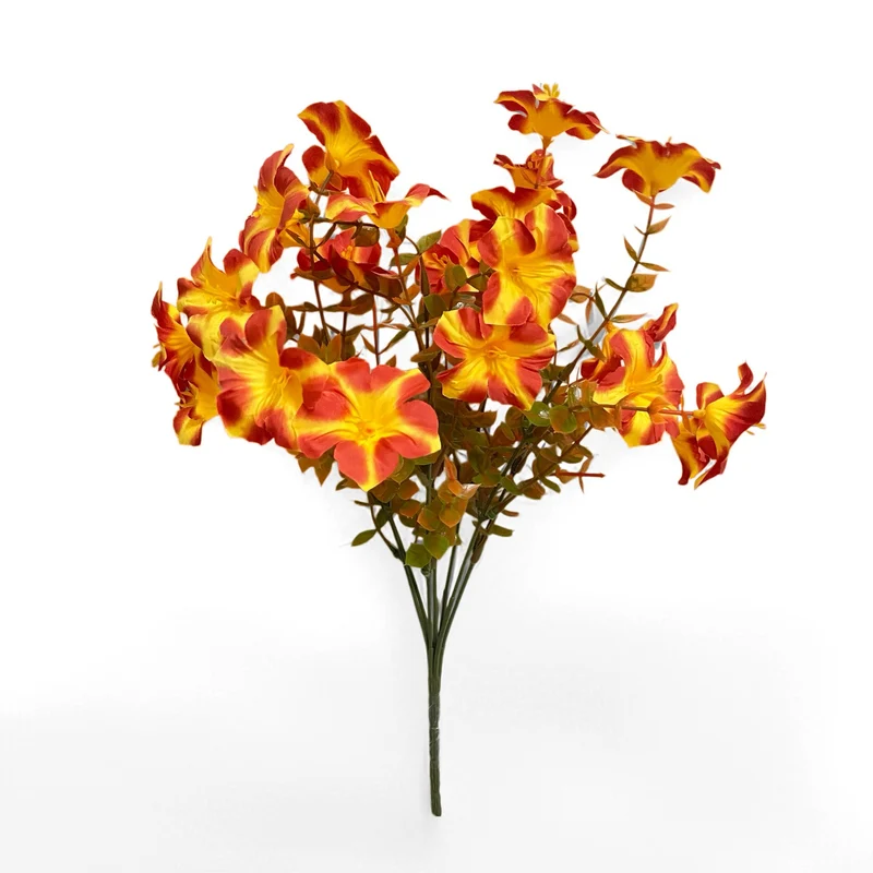 Herbstliche künstliche Prunkwinde, 36 cm, 7 Blüten, 2 Stück, Hochzeit, Außendekoration, Herbstdekoration, Vasenarrangement