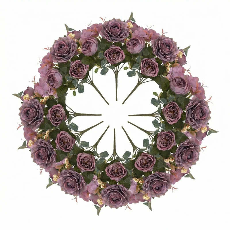 Kunstblumen Pfingstrosen 12er Großpackung – Seidenblumen-Sträuße mit Hortensien, 29 cm, für Hochzeit, Floristik & Heimdeko