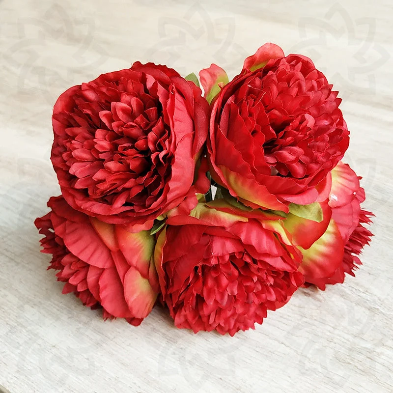 Künstliche Päonien Sträuße 30 cm, 5 Stiele – Seidenblumen für Hochzeit, Event & Tischdeko