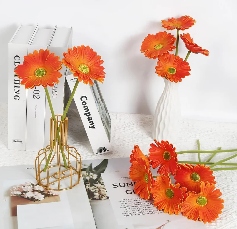 Kunstblumen Gerbera Stiel Real Touch 30 cm – Einzelstiel für Hochzeit, Tischdeko & Wohnkultur