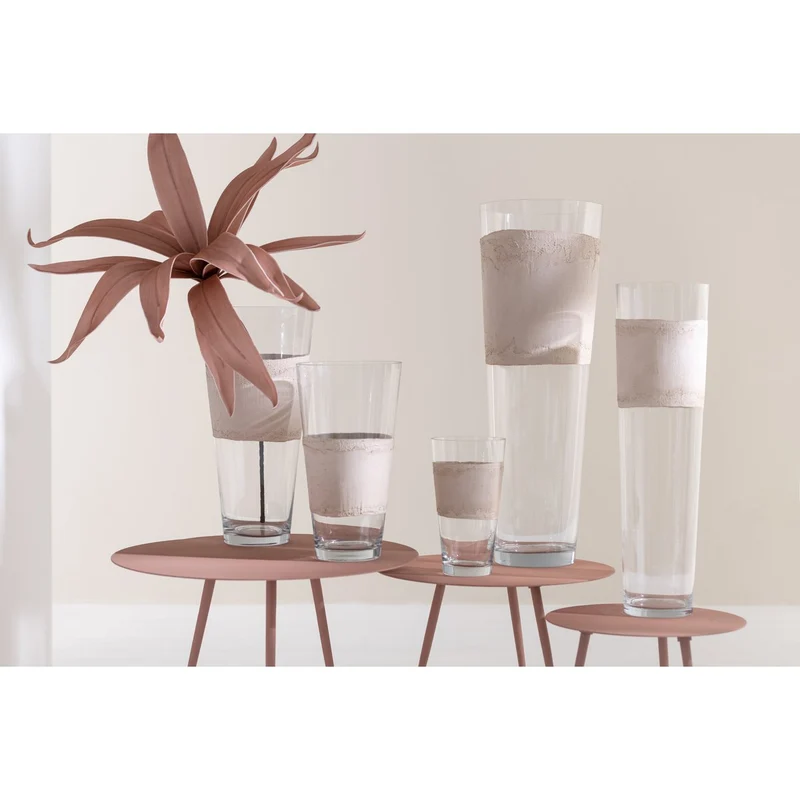 Vase Delph – Glas in Transparent und Beige