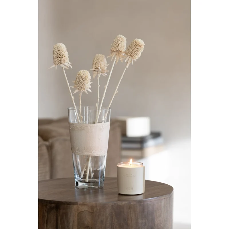 Vase Delph – Glas in Transparent und Beige