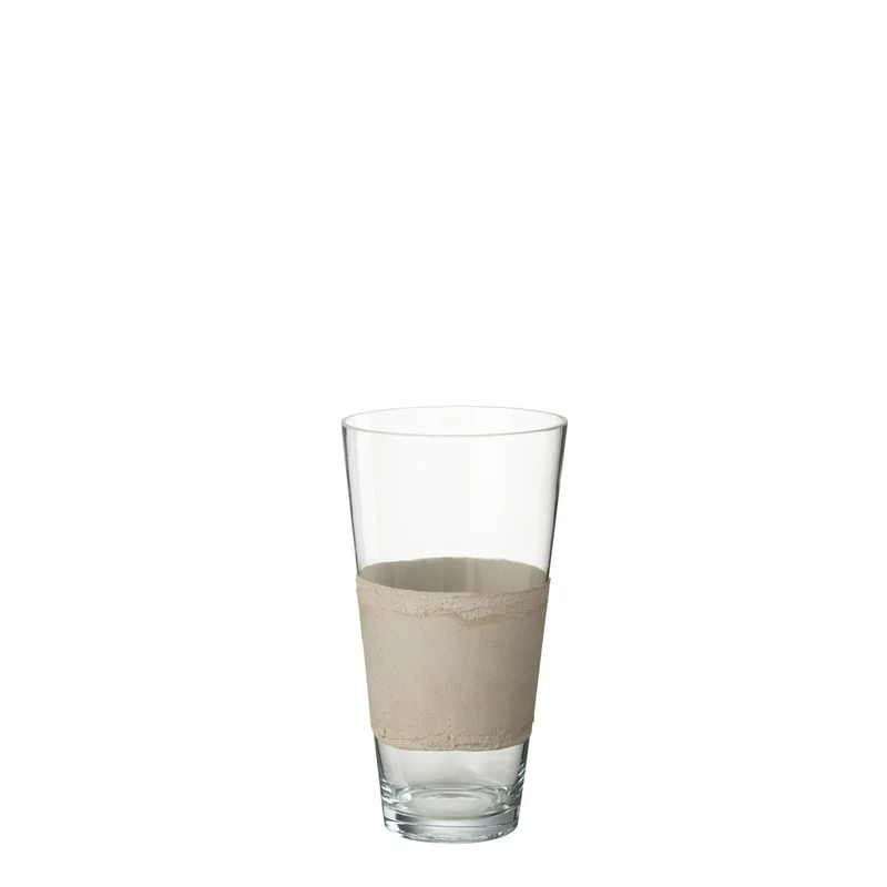 Vase Delph – Glas in Transparent und Beige