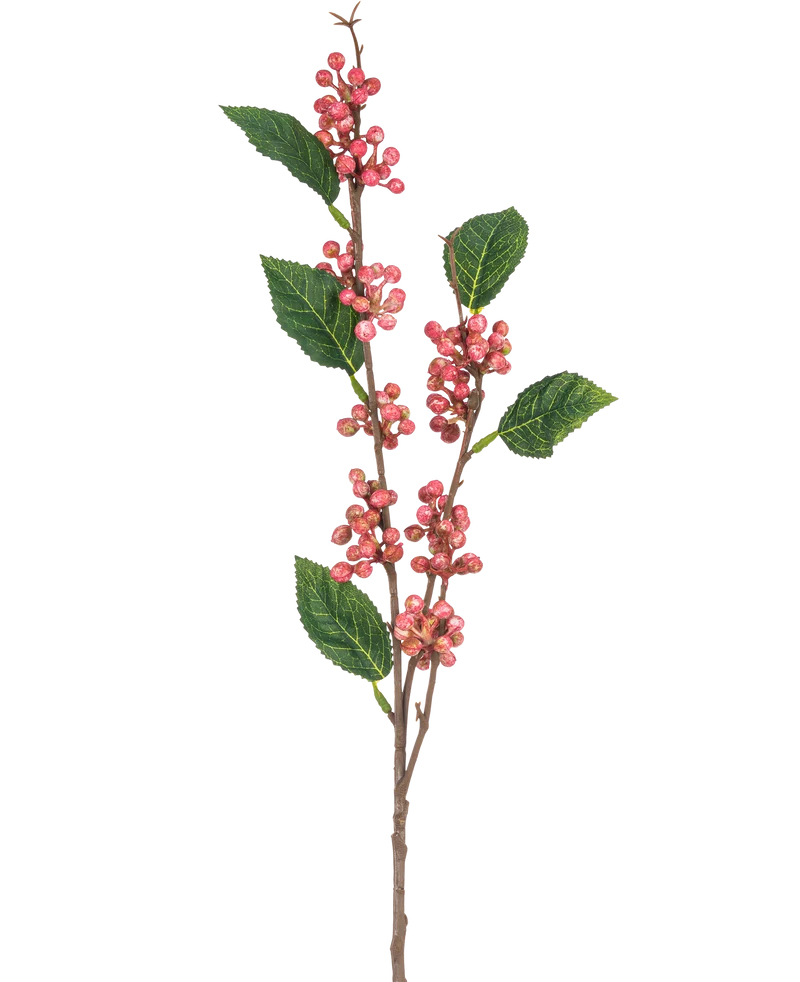 Künstlicher Zweig Beeren 64 cm rosa
