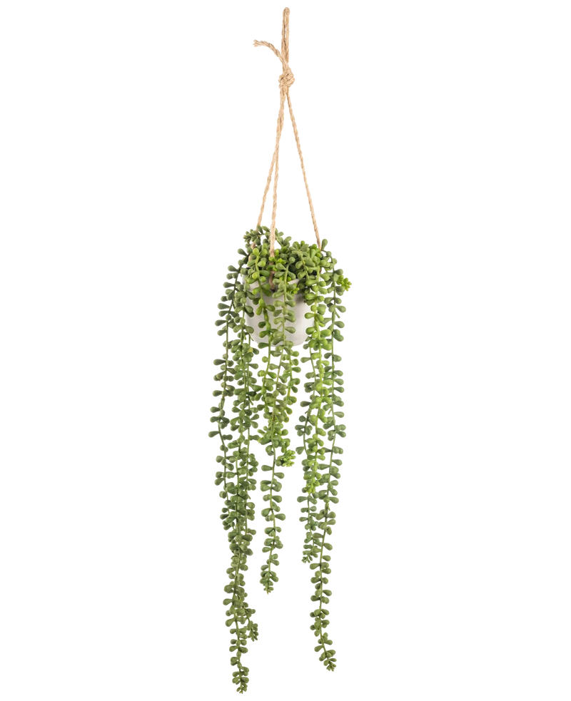 Künstliche Hängepflanze Senecio im Topf 55 cm