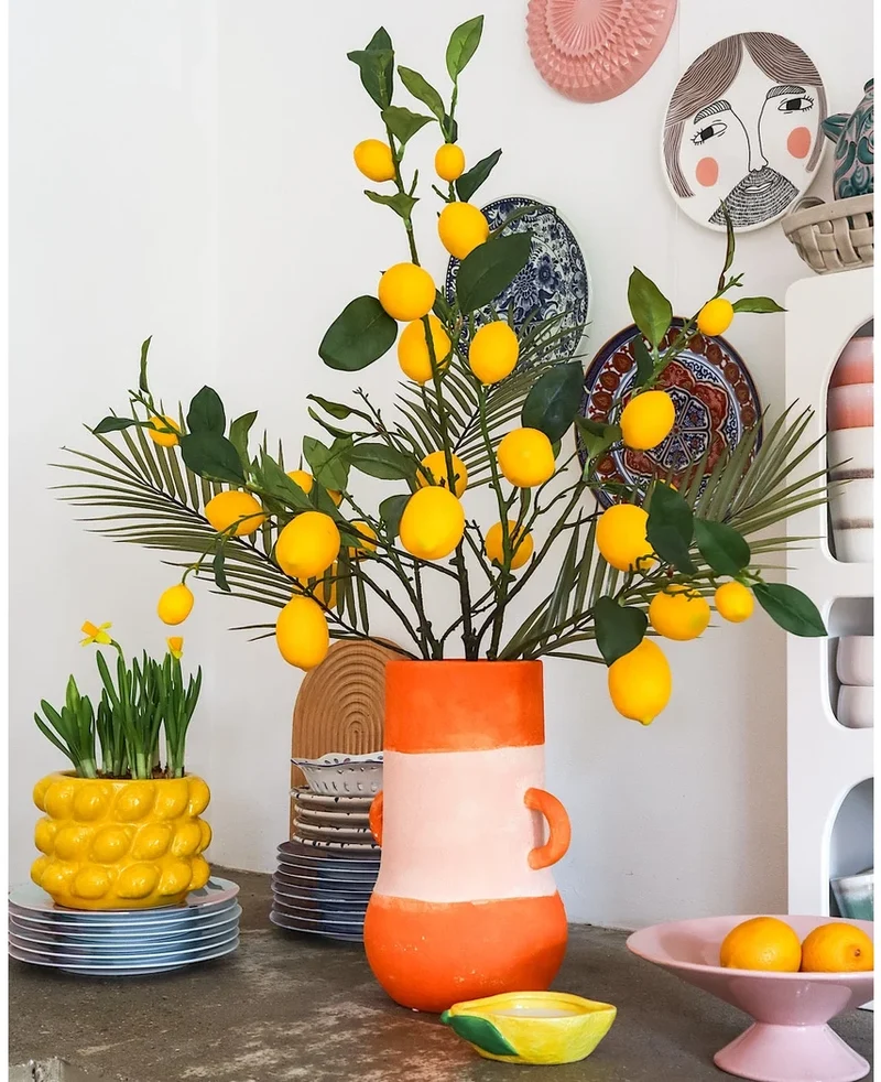 Kunsttak Lemon 104 cm geel