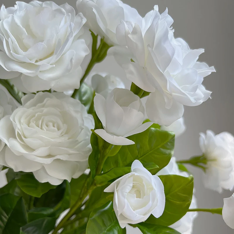 Real Touch Weiße Gardenie Kunstblume, 56 cm Hoch, 2 Blüten, Perfekt für Hochzeit und Taufe Deko