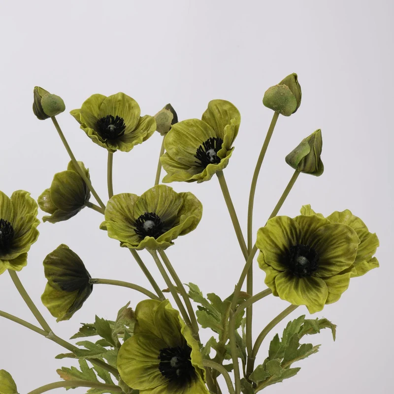 Mohnblume künstlich 38 cm, hochwertiger Real Touch Mohn-Stiel, täuschend echt für Vase, Hochzeitsdeko, Arrangements & Landhausstil