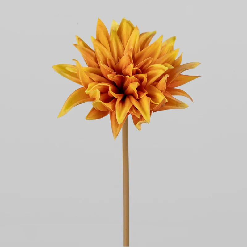 Künstliche Dahlie 37 cm, Hochwertige Stielblume in Vintage Herbstfarben, Täuschend Echte Kunstblume für Vase, Deko, Hochzeit & Gestecke