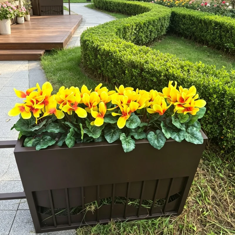 25 Stück Kunstblume Alpenveilchen Cyclame 35cm – UV-beständig & wartungsfrei – Ideal für Wohnzimmer, Büro, Balkon & Hochzeitsdeko