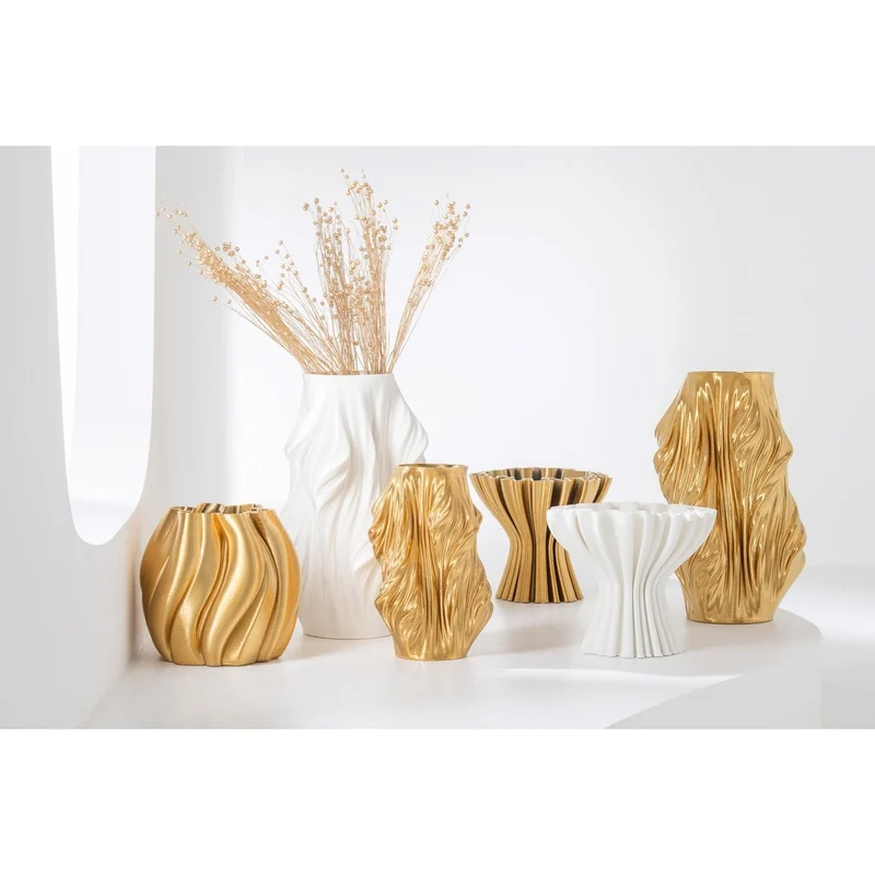 Vase in Gold – edles Porzellan, großformatig