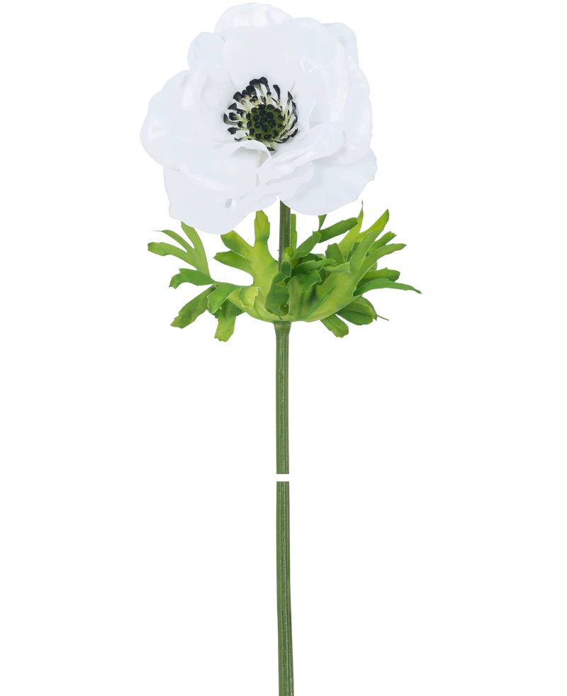 Künstliche Blume Anemone Real Touch Weiß 52 cm