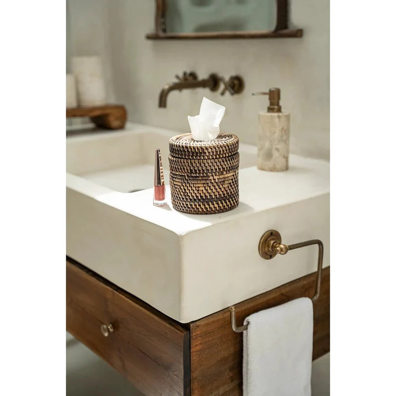 Tissue-Box im Kolonialstil - Naturbraun
