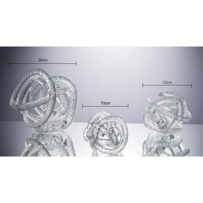 Geknotete Glasskulptur aus Klarglas, groß