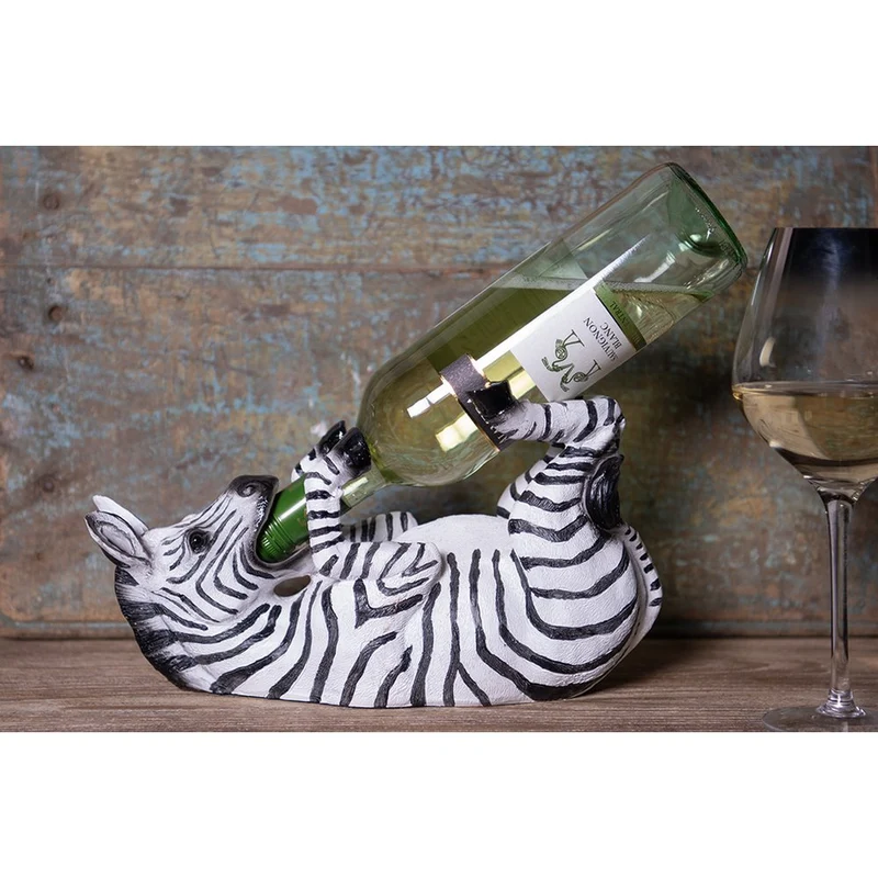 Weinregal Zebra in Schwarz-Weiß