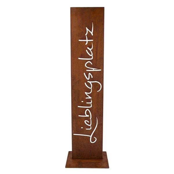 Deko-Schild „Lieblingsplatz" aus Edelrost