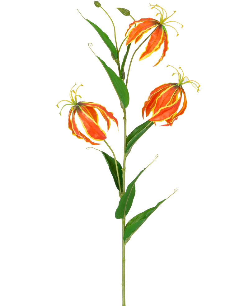 Künstliche Blume Gloriosa Real Touch Orange 75 cm