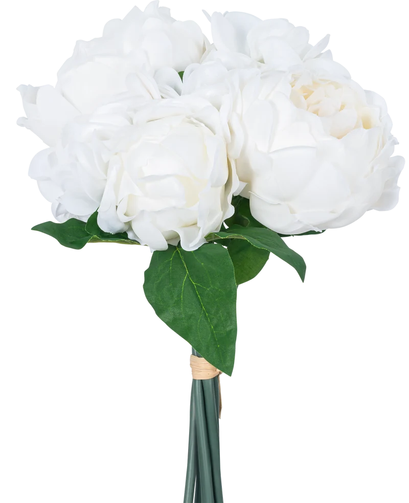 Künstlicher Blumenstrauß Mix Blumen Real Touch Weiß 30 cm