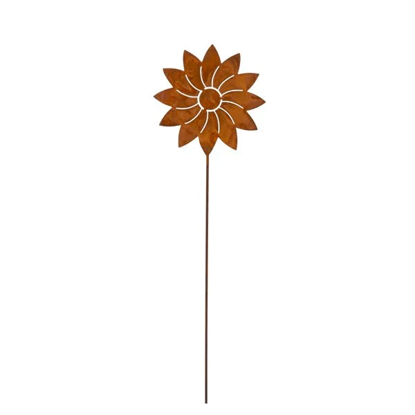 Edelrost-Dekoblume auf Stab für Garten und Fenster