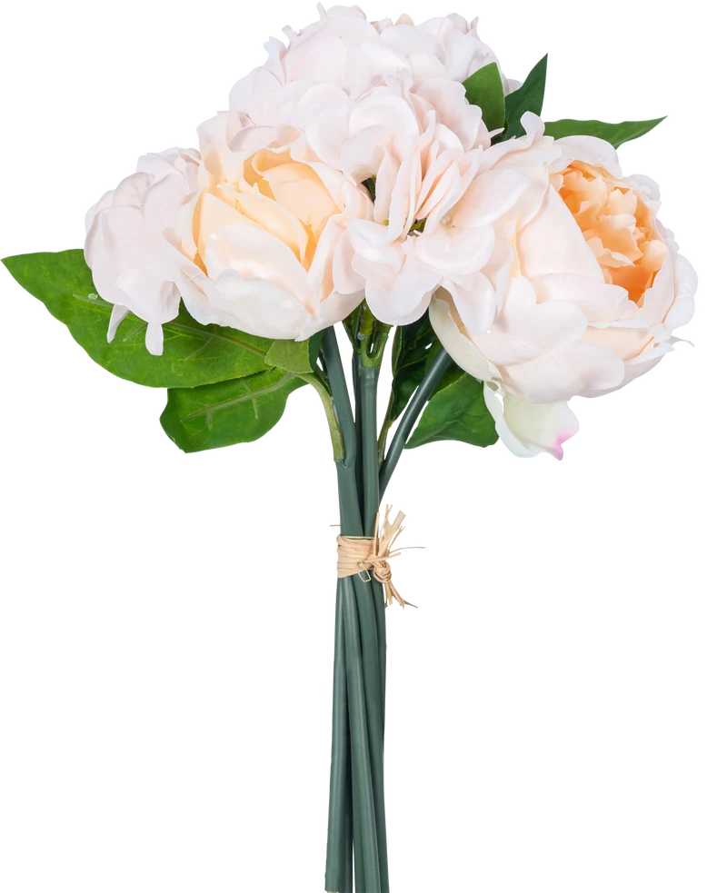Künstlicher Blumenstrauß Mix Blumen Real Touch Champagner 30 cm