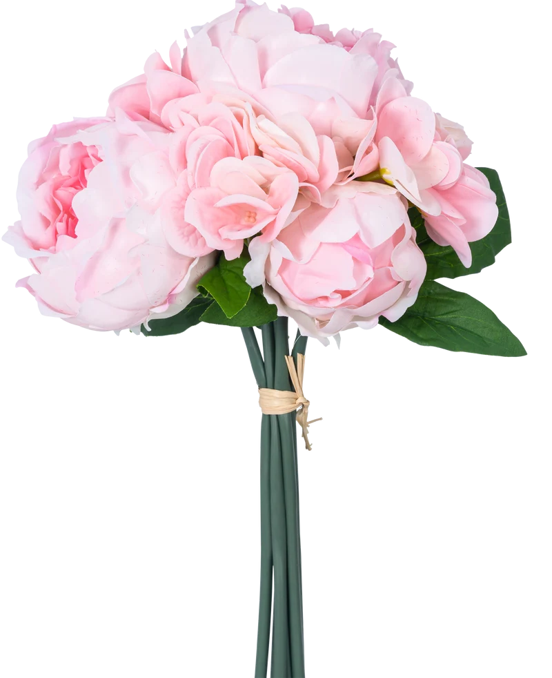 Künstlicher Blumenstrauß Mix Blumen Real Touch Pink 30 cm