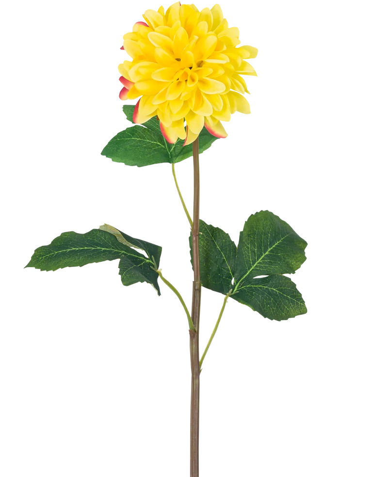 Künstliche Blume Dahlia Real Touch Gelb 73 cm