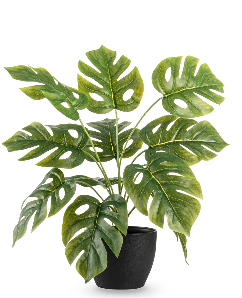 Künstliche Monstera 40 cm in dekorativem Topf schwarz