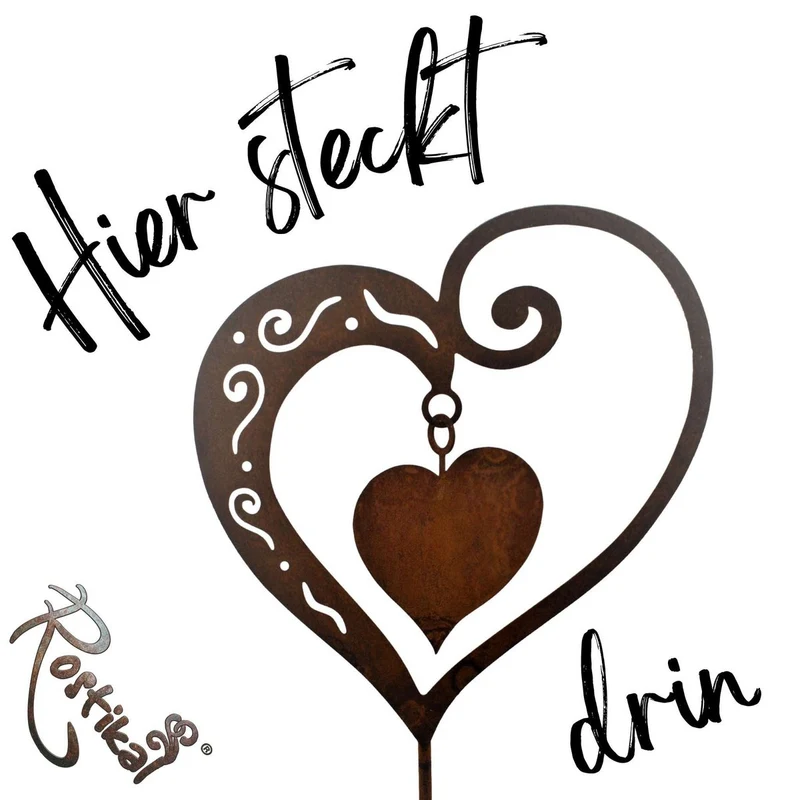 Rost-Herz-Duett zum Hängen oder Stecken – Geschenk zum Muttertag