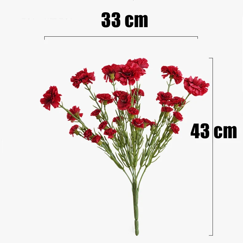 43 cm Kunstblume Nelke Busch mit 7 Stielen