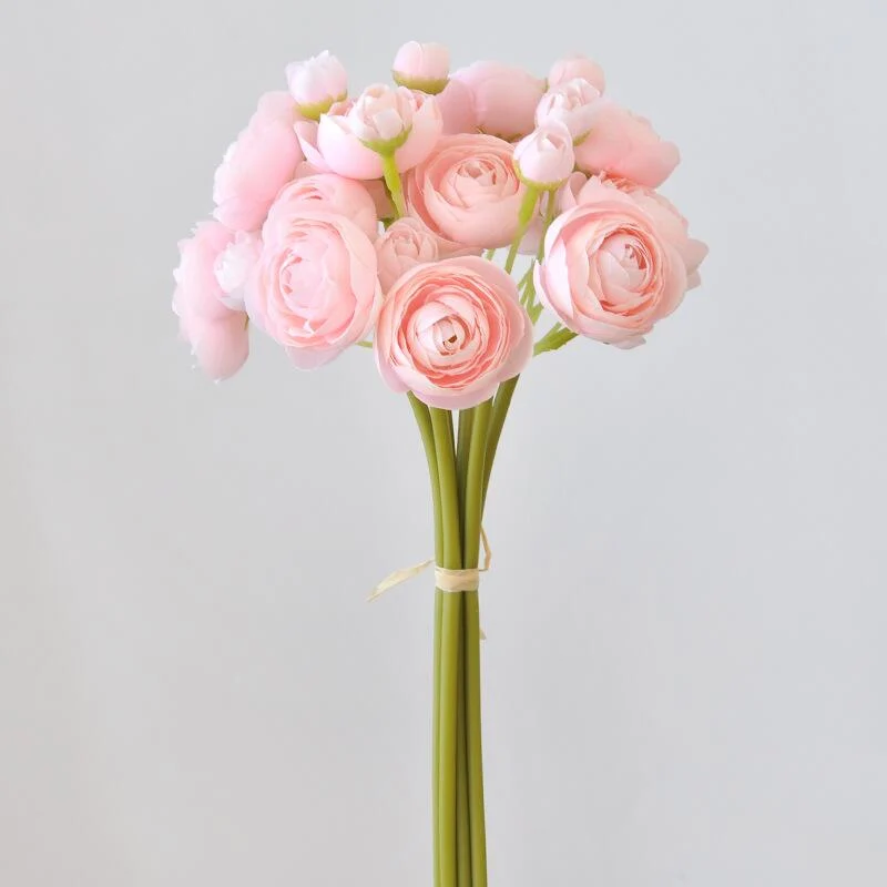 6 Stück Ranunkeln Kunstblumen – Seidige Fake Ranunkeln im Bulk, falsche Blumen als Füller für DIY Brautsträuße & Hochzeitsdeko