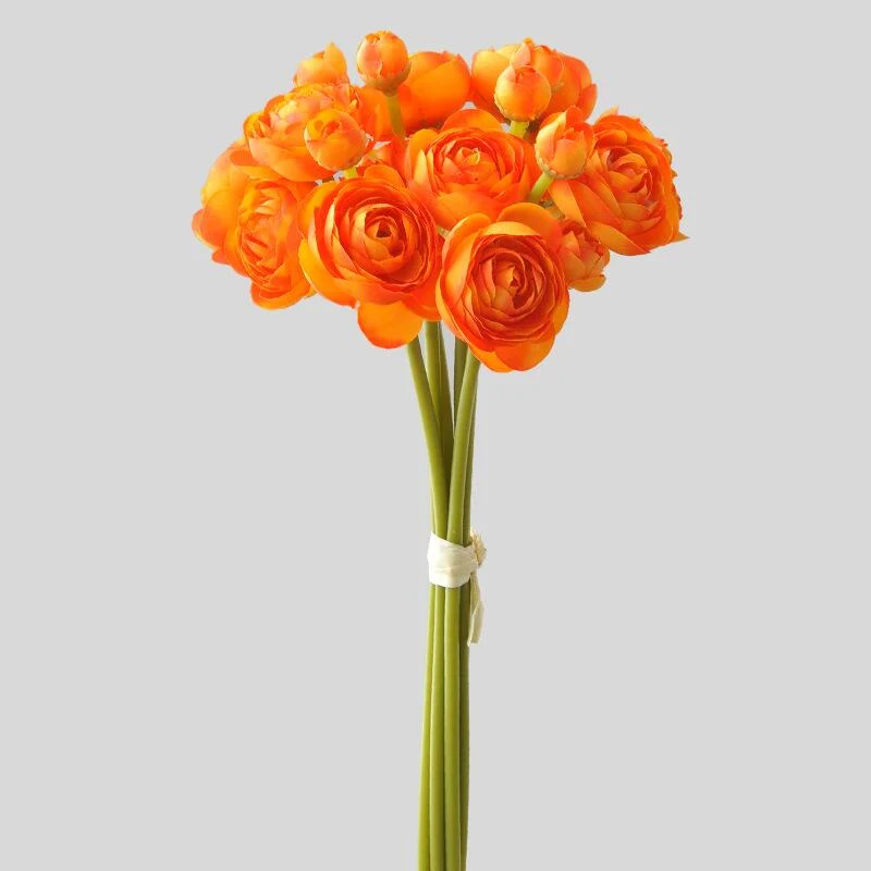 6 Stück Ranunkeln Kunstblumen – Seidige Fake Ranunkeln im Bulk, falsche Blumen als Füller für DIY Brautsträuße & Hochzeitsdeko