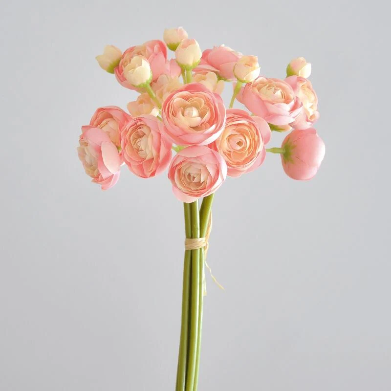 6 Stück Ranunkeln Kunstblumen – Seidige Fake Ranunkeln im Bulk, falsche Blumen als Füller für DIY Brautsträuße & Hochzeitsdeko