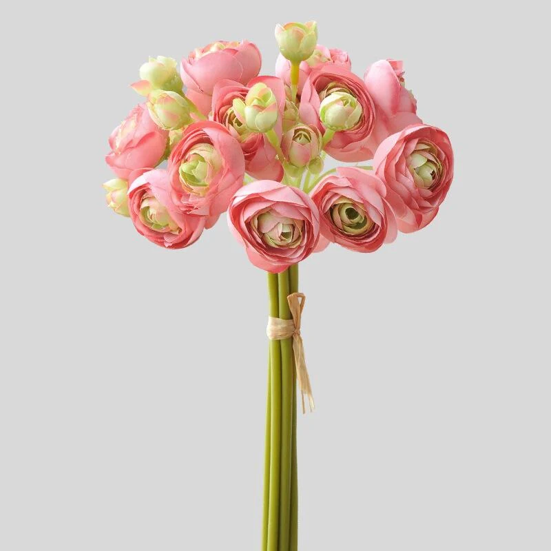 6 Stück Ranunkeln Kunstblumen – Seidige Fake Ranunkeln im Bulk, falsche Blumen als Füller für DIY Brautsträuße & Hochzeitsdeko